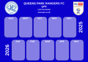 Queens Park Rangers FC 2025/26 Wall Calendar