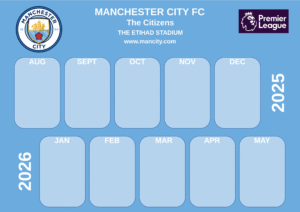 Manchester City FC 2025/26 Wall Calendar